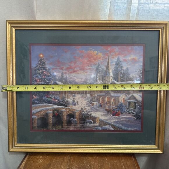 Heaven On Earth Nicky Boehme Framed Christmas Print Home Interiors 19” x 16” VTG - Picture 6 of 11